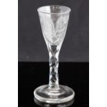 An 18th century wine glass or toasting glass, circa 1760,