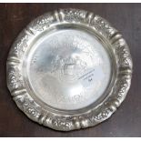 A late 19th or early 20th Century Continental silver dish,