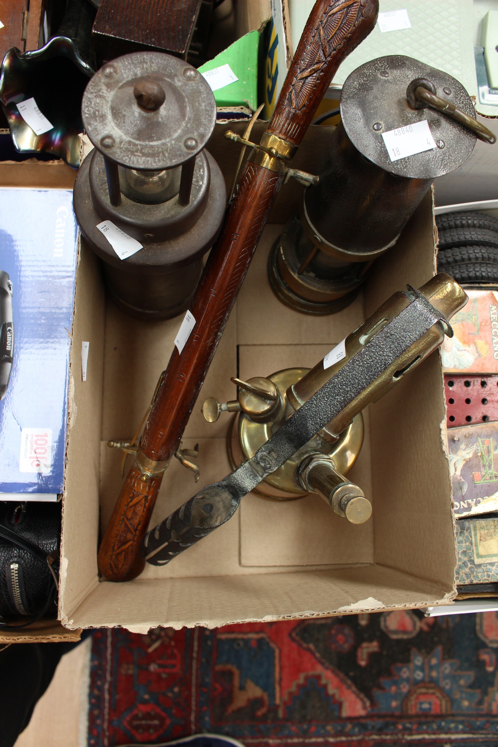 Two early miners' lamps, to include the 'CEAG' lamp Barnsley South Yorks,