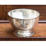 A hallmarked silver pedestal bowl, London, 1862, makers mark RG beneath a crown for Garrards,