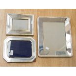 Two Christofle silver plated photograph frames together with a large Christofle silver plated