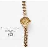 A ladies' 9ct gold Rotary bracelet watch, mechanical movement,