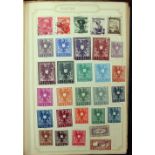 A stamp album with worldwide collection of stamps,