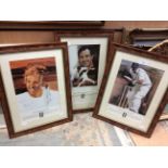 Cricket memorabilia: a set of three signed cricketing prints with action pictures of Frederick