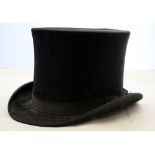 An equestrian silk gentlemen's dressage top hat, imprint to interior London,