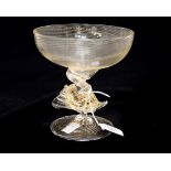 A Venetian aventurine glass pedestal bowl,