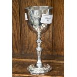 An Elizabeth II Silver Wedding goblet commemorating the marriage of the Queen to the Duke of