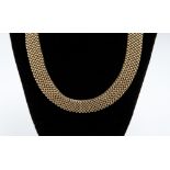 A 9 ct gold woven link necklace, approx. 16 inches, gross weight approx. 77.