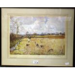 Lionel Edwards, 'The Quorn Hunt - Lowesby - Leicestershire' signed colour print,