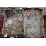 Two boxes of assorted glassware and drinking glasses, including Stuart Crystal, cut glass,