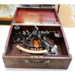 A boxed sextant, Willelm Ludolph Nautsches Institit Bremes, engraved No.