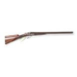 A 12 bore 2 1/2" chambered side by side hammerless ejector shotgun by Alfred Lancaster fitted with