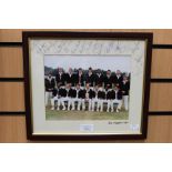 Cricket Memorabilia: a framed and signed photograph of Derbyshire CCC - Refuge Assurance League