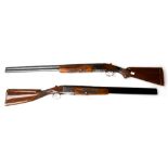 Two 12 bore over and under ejector shotguns by CYA of Spain both chambered for 2 3/4" cartridges.