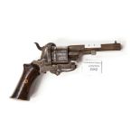 An antique 7mm pin-fire Belgian proved revolver,