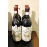 Chateau Prieure Lichine, Margaux 1983, two bottles and Chateau Kirwan, Margaux 1985,