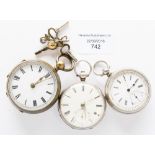 A London 1856 silver pocket watch,