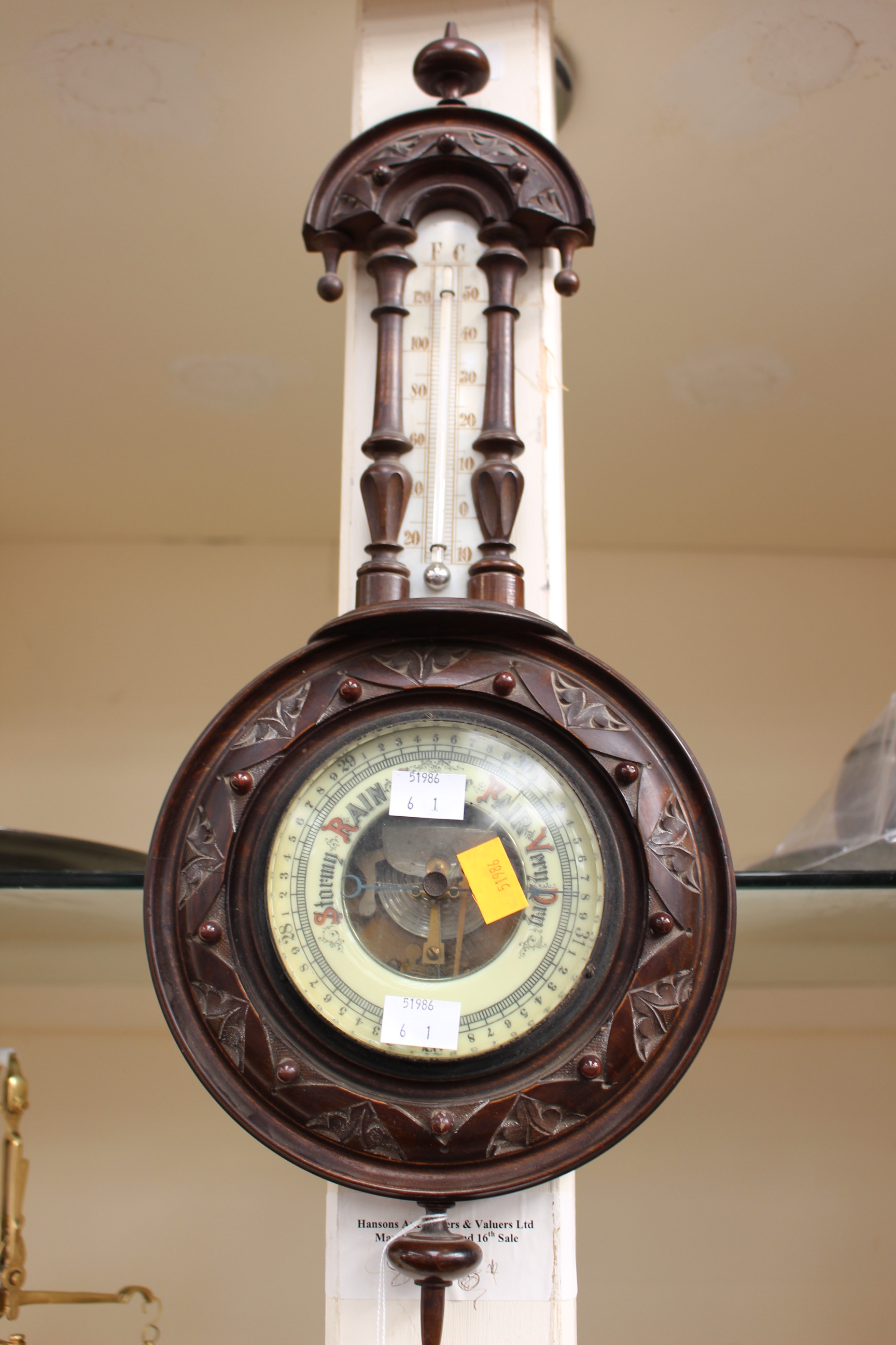 A Victorian wall barometer