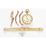 A ladies' gold plated bracelet watch, automatic with day window, 1960s,