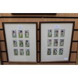 Cricket Memorabilia: two mounted and framed John Player cigarette cricket cards (2)