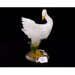 A Murano opaque glass latticio figure of a Swan,