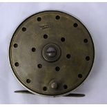 A Carter & Co of London brass fishing reel, diameter 7.