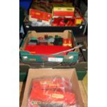 A collection of Hornby and Triang part train set with track, carriages, locomotives, etc,