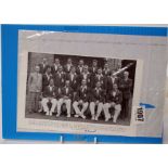 Cricket memorabilia: MCC team photograph from 1932-33, Bodyline Tour, autographed by H. Larwood, E.