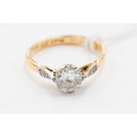 A diamond single stone 18 ct yellow gold ring, the round brilliant diamond weighing approx. 0.