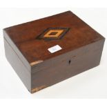 A Victorian mahogany and inlaid work box.