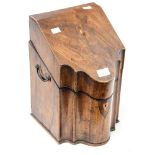 A George III mahogany knife box (lacking fittings)