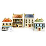 Four Royal Crown Derby paperweight houses unboxed