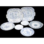 Blue and white plates, early 19th Century,