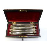 A Victorian set of seven cut throat razors, each for every day of the week and marked as such,
