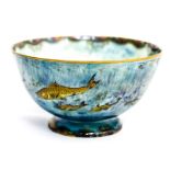 Daisy Makeig-Jones - Wedgwood - A circular bowl decorated with gilt and enamel fish and bubbles,