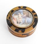 A 19th Century tortoiseshell circular snuff box,