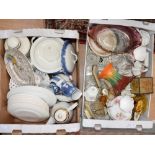 Two boxes containing a quantity of assorted ceramics and glassware,