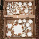 Royal Albert Old Country Roses (two boxes) teaware including cups, saucers, bowls, candlesticks,