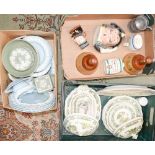 Two boxes of ceramics including one box of Wedgwood apprentice samples,