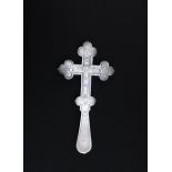 An Imperial Russian silver crucifix, maker Sergei Akmakov, Moscow, circa 1895-1900,