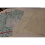 Two cream M and S 1980s nighdresses (short) together with a white half slip in cotton and matching