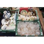 Two boxes of ceramics including oversized USSR tea pot, Royal Grafton teaset, modern cream ware,