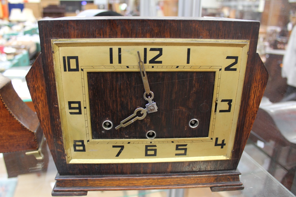 An Art Deco angular mantle clock