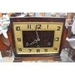 An Art Deco angular mantle clock