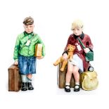 Two limited edition Royal Doulton figures 'The Girl Evacuee' HN3203 and 'The Boy Evacuee' HN3202,