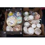 Two boxes of assorted Royal Crown Derby tea and dinner wares, mainly part sets,
