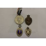 A World War One Lancastrain Regiment? silver and enamel medallion 18.