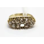 A Victorian diamond set 18ct gold boat head ring, round old cut diamond, approx 1ct, total, O½, 4.