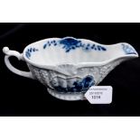 An 18th Century blue and white sauce boat,