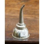 A Georgian white metal wine funnel,